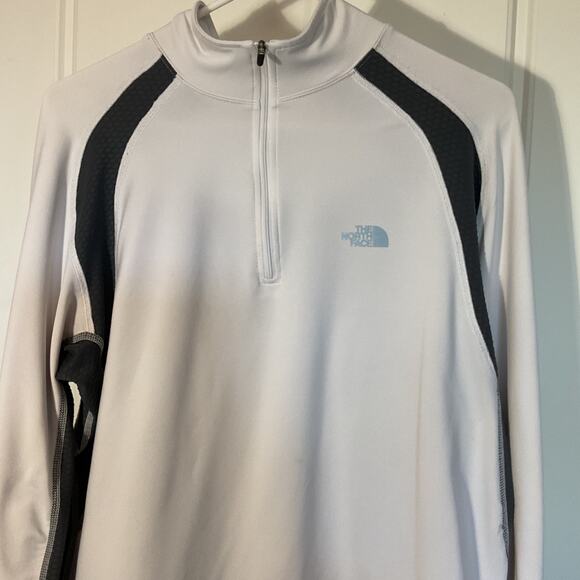 North Face Light Two Tone Grey Quarter Zip Jacket L - Picture 2 of 5